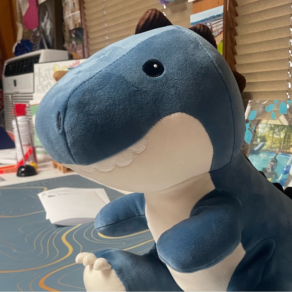 Soft Cuddly Plush Blue Dinosaur - Picture 3 of 8